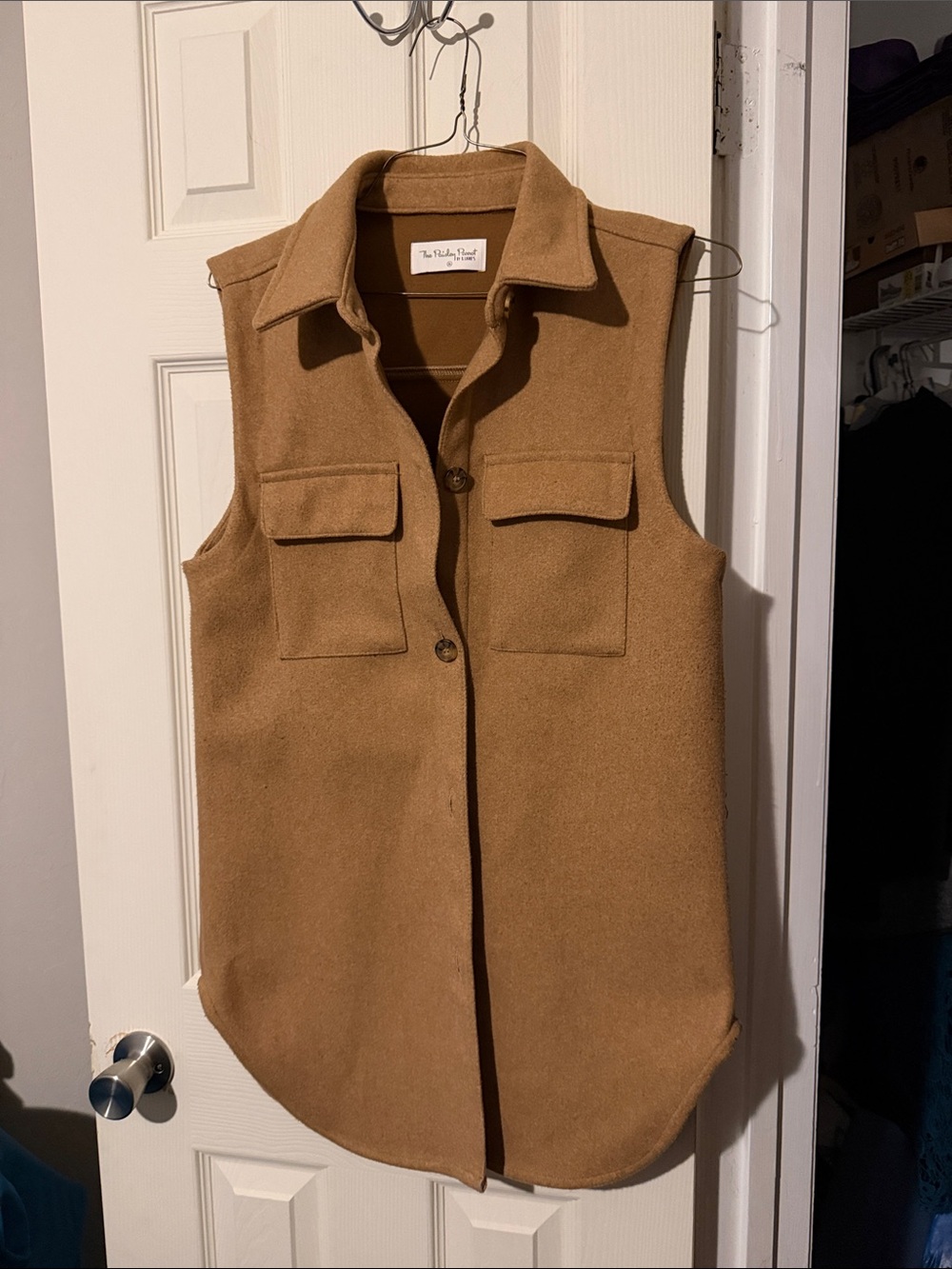 Sleeveless Button-Front Longline Vest